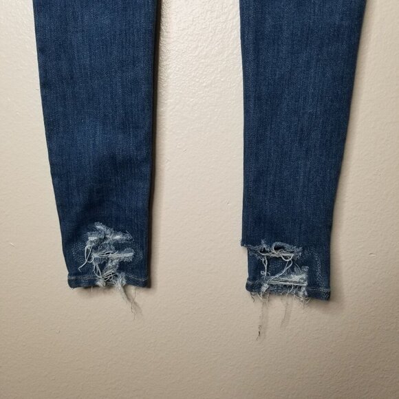 American Eagle Size 4 Mid Rise Jeggings Distressed Skinny Jeans Super Stretch X - Picture 6 of 9